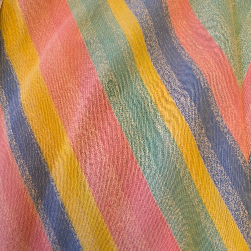 Womens Vintage Pastel Rainbow‎ Stripe Nightgown Dress Caftan House Dress Lounger - Picture 4 of 10